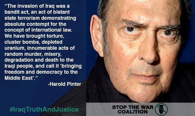 Harold Pinter on the Iraq War (Nobel Prize speech, 2005) (image)